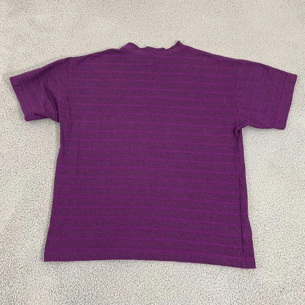 VTG Guess By Marciano Shirt XL Purple Striped Guess Jeans USA Short Sleeve Tee - Picture 6 of 8